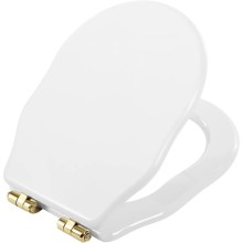 Сидение белое с механизмом Soft Close петли золото BelBagno Boheme BB115SCM-ORO
