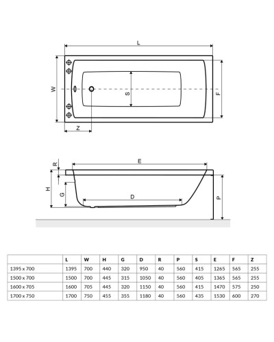 Панель фронтальная 139,5 см Excellent Aquaria OBEX.140.56WH