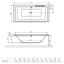 Панель фронтальная 189,5 см Excellent Crown Grand OBEX.190.58WH