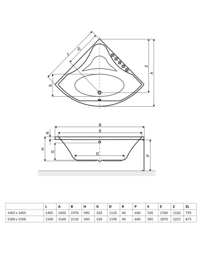 Панель фронтальная 150 Excellent Glamour OBEX.GLA15WH