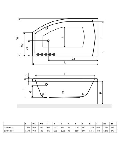 Панель фронтальная 150х56,5 см Excellent Magnus OBEX.MGL.2WH