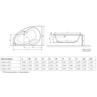 Панель фронтальная 140 см L Excellent Newa Plus OBEX.CRL14WH