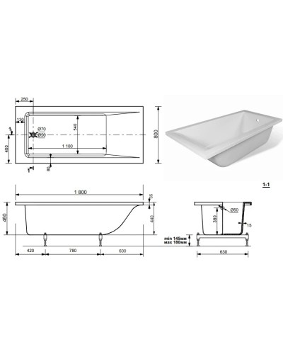 Панель фронтальная 180 см Эстет Дельта/Камелия FP00004726