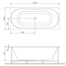 Панель фронтальная 180 см Am.Pm Bliss L W53A-180-080W-PRB