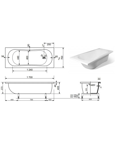 Панель фронтальная 170 см Эстет Лаура FP00000947