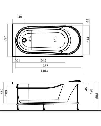 Панель фронтальная 149,3 см Am.Pm Joy W85A-150-070W-P