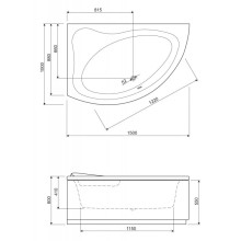 Панель фронтальная 150 L Cezares Tebe TEBE-150-SCR-L