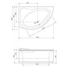 Панель фронтальная 150 L Cezares Tebe TEBE-150-SCR-L