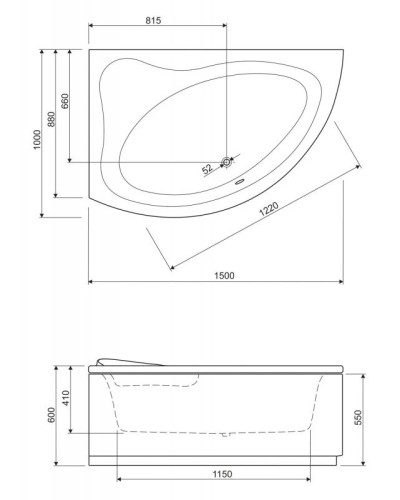 Панель фронтальная 150 R Cezares Tebe TEBE-150-SCR-R