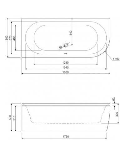 Панель фронтальная 180 L Cezares Metauro Corner METAURO CORNER-180-SCR-L