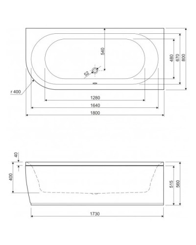 Панель фронтальная 180 R Cezares Metauro Corner METAURO CORNER-180-SCR-R