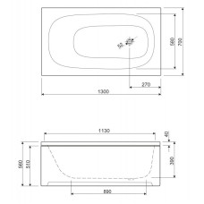 Панель фронтальная 130 см Cezares Eco ECO-130-SCR