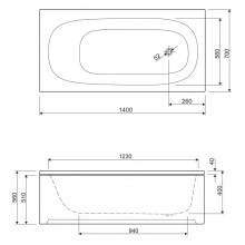 Панель фронтальная 140 см Cezares Eco ECO-140-SCR