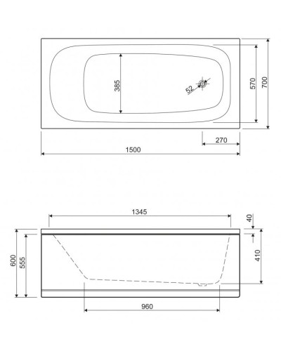 Панель фронтальная 150 см Cezares Eco EM-150-SCR