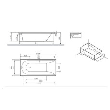Фронтальная панель для ванны AM.PM Spirit 180 W72A-180-080W-P2 Белая