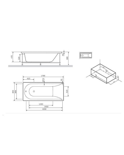 Фронтальная панель для ванны AM.PM Spirit 180 W72A-180-080W-P2 Белая