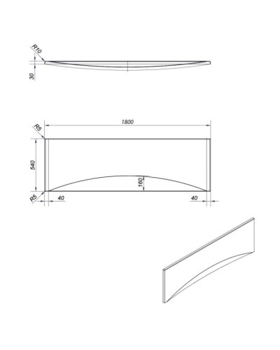 Панель фронтальная Cersanit Virgo PA-VIRGOx180