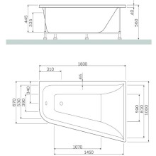 Панель фронтальная 160 см R Am.Pm Spirit W72A-160R100W-P2