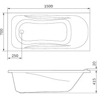 Панель фронтальная 150 см Am.Pm Sense New W76A-150-070W-P