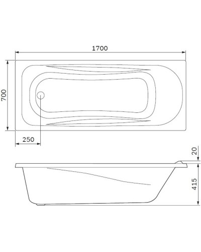Панель фронтальная 170 см Am.Pm Sense New W76A-170-070W-P