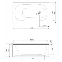 Панель фронтальная 130 см Cezares Eco ECO-130-SCR-W37