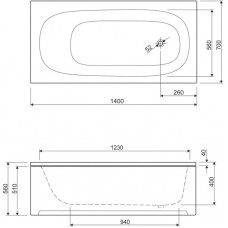 Панель фронтальная 140 см Cezares Eco ECO-140-SCR-W37