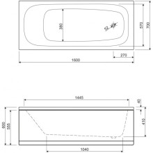 Панель фронтальная 160 см Cezares EMP-160-SCR-W37