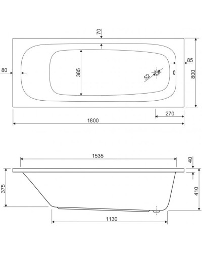 Панель фронтальная 180 см Cezares EM-180-SCR-W37