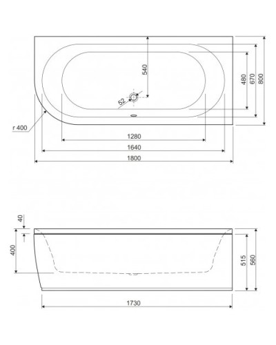 Панель фронтальная 180 R Cezares Metauro METAURO CORNER-180-SCR-R-W37
