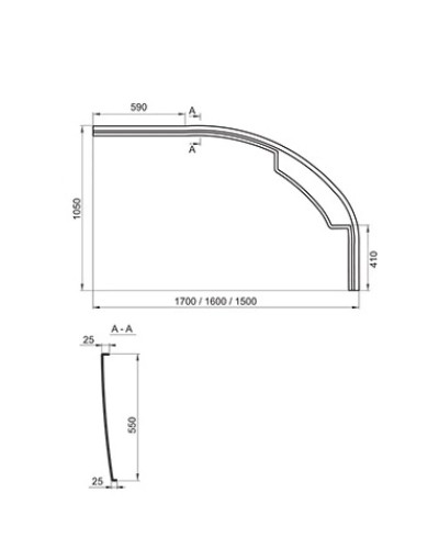 Передняя панель A Rosa II P 160 см Ravak CZL1200A00