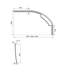 Передняя панель A Rosa II P 170 см Ravak CZ41200AN0
