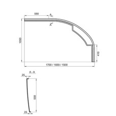 Передняя панель A Rosa II P 150 см Ravak CZJ1200A00