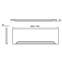 Панель передняя U 180 Ravak CZ001Y0A00