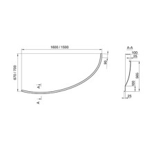 Передняя панель A Avocado L 160 см Ravak CZQ1000A00