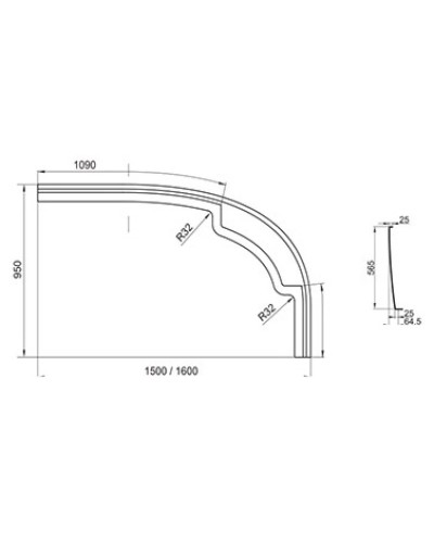 Передняя панель A Rosa 95 L 150 см Ravak CZ55100A00