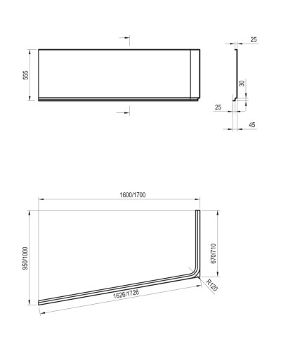 Панель фронтальная 160 A R Ravak 10° CZ84100A00