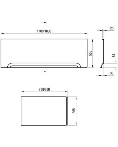 Торцевая панель 78,8 см L Ravak City X000001063
