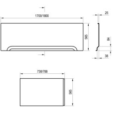Торцевая панель 78,8 см L Ravak City X000001064