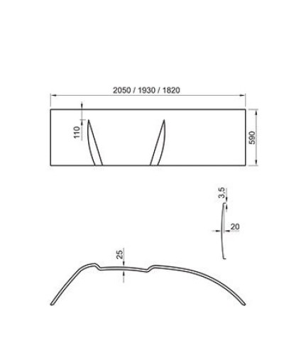Панель передняя Asymmetric L 160 см Ravak CZ46100000