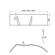 Панель передняя Asymmetric L 170 см Ravak CZ48100000