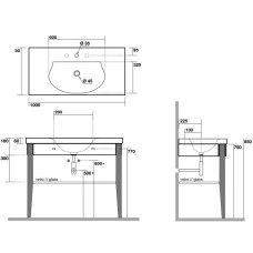 Деревянные ножки для раковины Kerasan Bentley темный ясень 916947 Frassino scuro