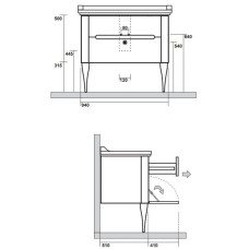 Ножки для тумбы хром Kerasan Waldorf 919490cr