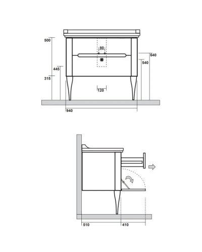 Ножки для тумбы хром Kerasan Waldorf 919490cr