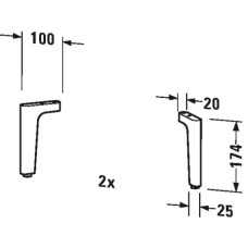 Комплект ножек для тумбы 2 штуки Duravit UV991800000