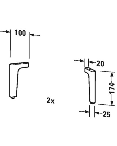 Комплект ножек для тумбы 2 штуки Duravit UV991800000