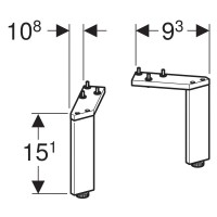 Комплект ножек 2 шт Geberit Smyle Square 500.367.00.1