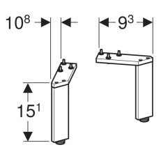 Комплект ножек 2 шт Geberit Smyle Square 500.367.00.1