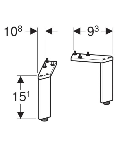 Комплект ножек 2 шт Geberit Smyle Square 500.367.00.1