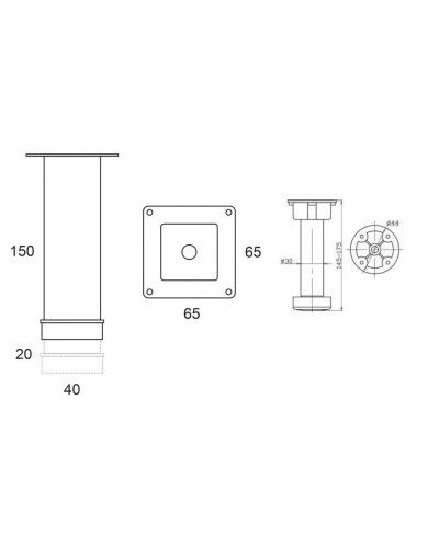 Комплект ножек (2 пластик + 2 металл) OWL 1975 OW00.00.01