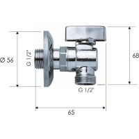 Запорный вентиль Remer 2611212 для стиральной машины Хром